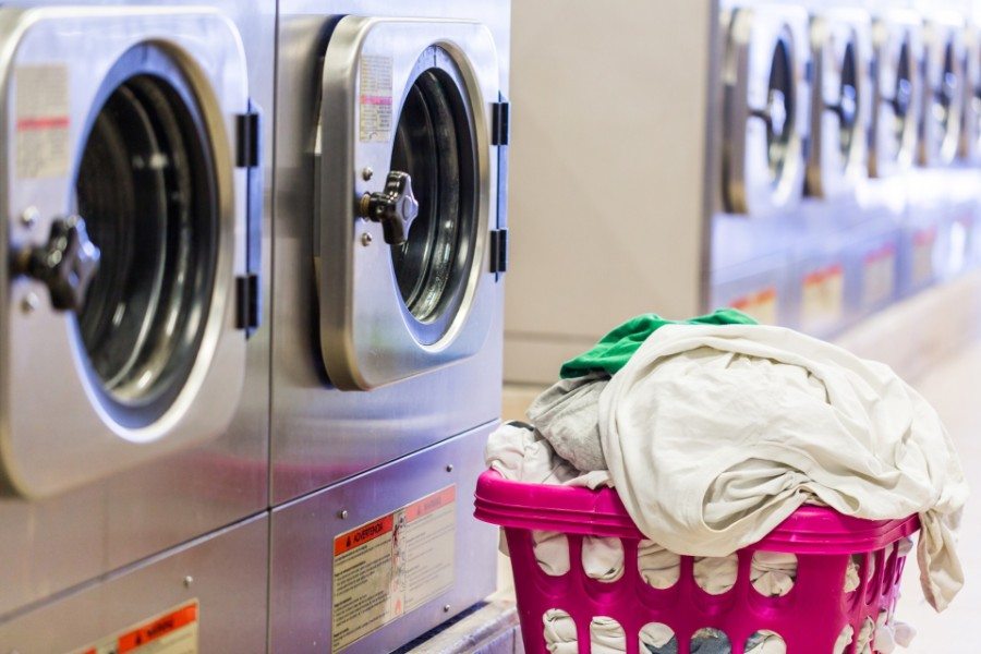 clothes in laundry basket